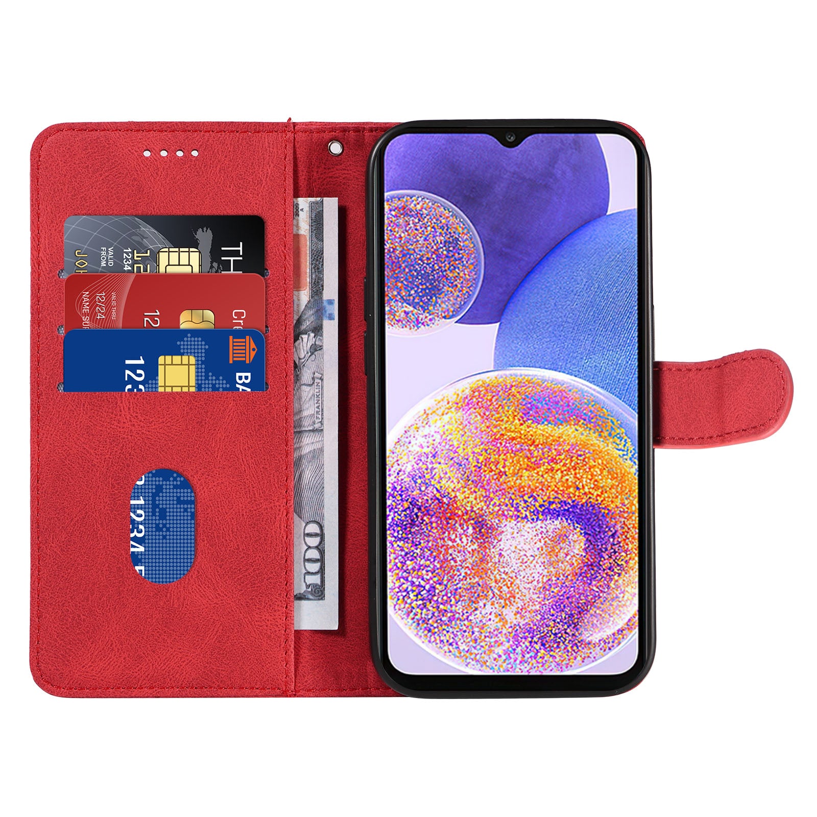 For Samsung Galaxy A23 4G A23 5G (Global Version) F23 5G M23 5G PU Leather Phone Cover Wallet Imprinted Curved Line Stand Case For Samsung Galaxy A23 4G A23 5G (Global Version) F23 5G M23 5G PU Leather Phone Cover Wallet Imprinted Curved Line Stand Case